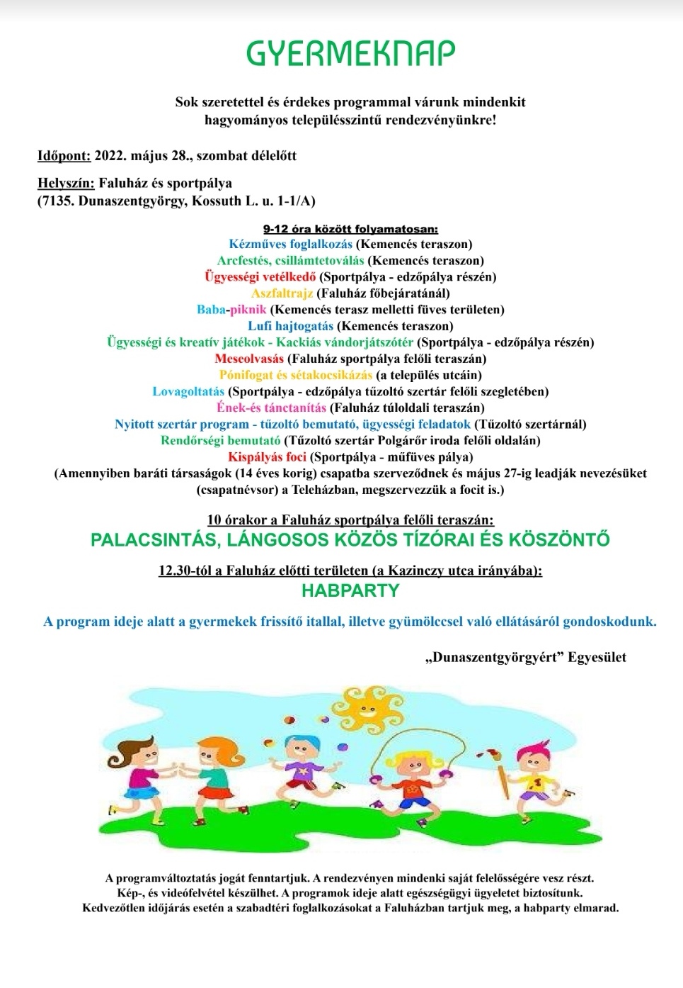 Gyermeknap_2022_Dunaszentgyörgy_plakát